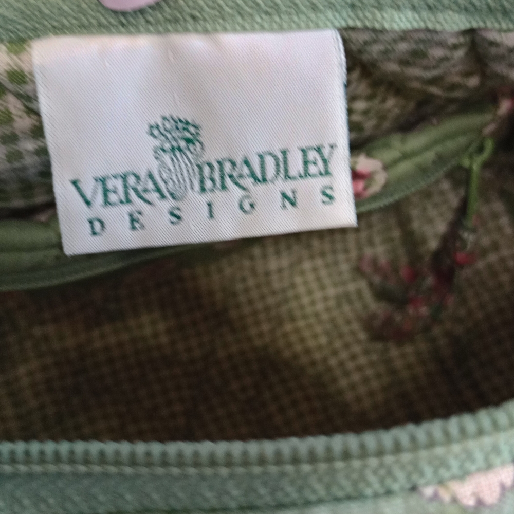 Vera Bradley Green and Pink Floral Mini Bag With Coin Purse And Mini Wallet - Picture 3 of 7